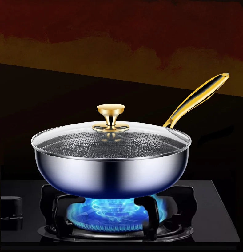 316 Stainless Steel Honeycomb Frying Pan