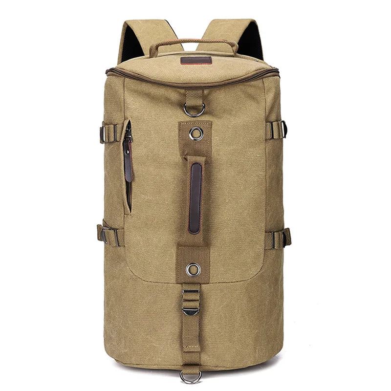Large Capacity Travel Duffle Backpack – Durable Canvas Rucksack for Men Dealprice.co.uk