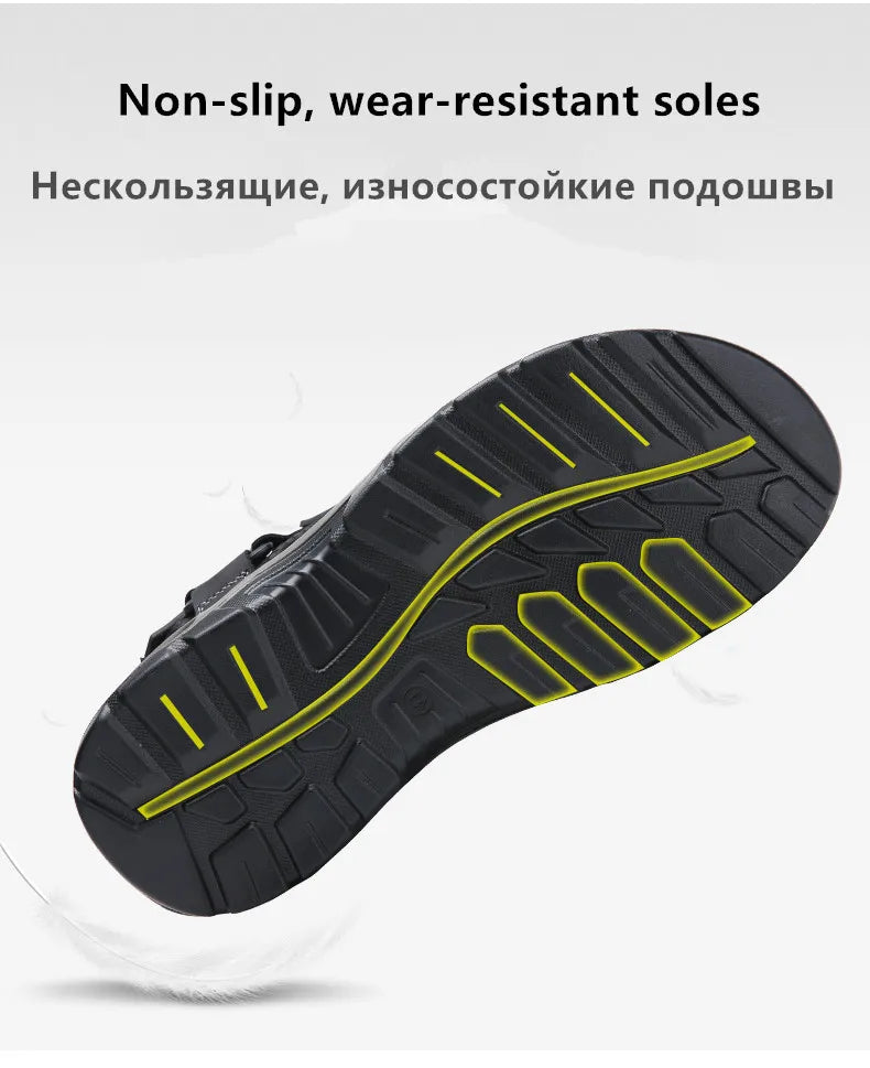 Men’s Leather Roman Sandals – Summer Outdoor Gladiator Beach Shoes