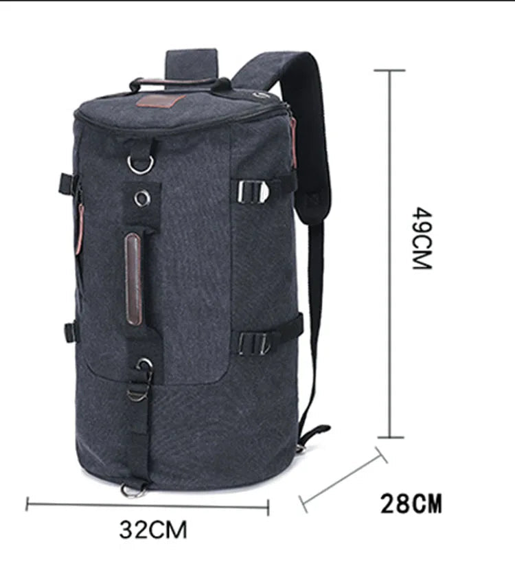 Large Capacity Travel Duffle Backpack – Durable Canvas Rucksack for Men Dealprice.co.uk