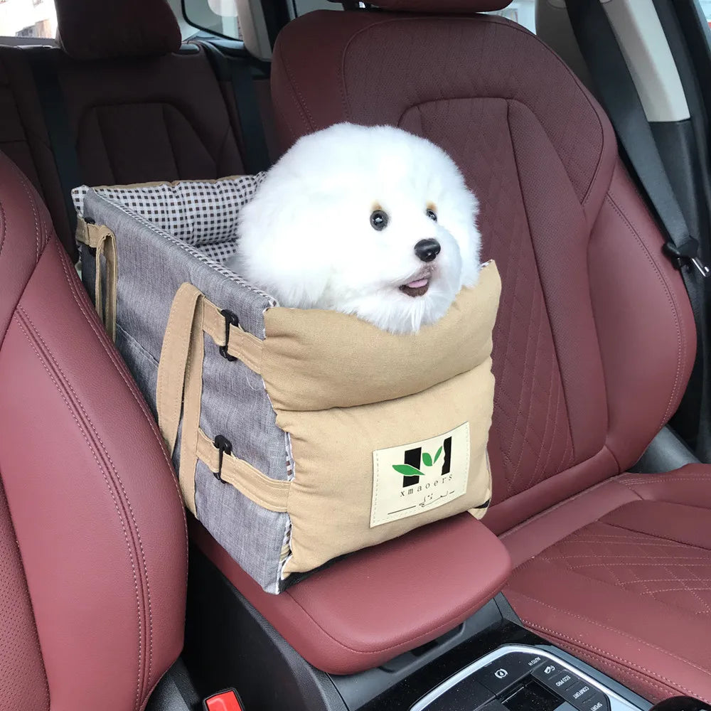 Dog Car Seat & Cat Carrier – Armrest Travel Bag with Safety Tethers Dealprice.co.uk