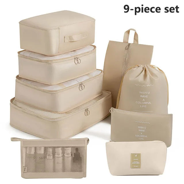 Travel Storage Organizer Set – Packing Cubes for Clothes, Toiletries, Shoes & Dorm Use