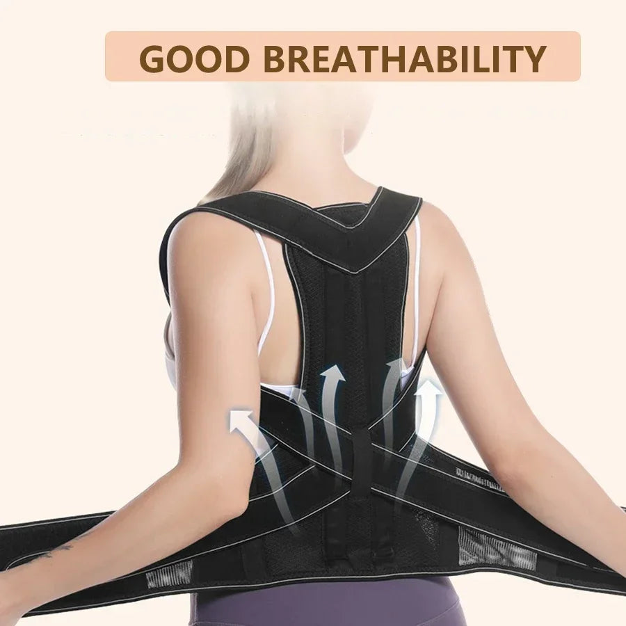 Back Support Posture Corrector Brace Lightweight Unisex Belt for Fitness