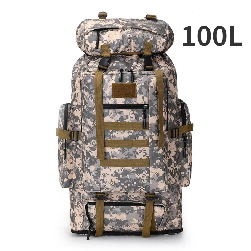 80L/100L Tactical Mountaineering Backpack – Large Capacity Hiking & Camping Bag Dealprice.co.uk