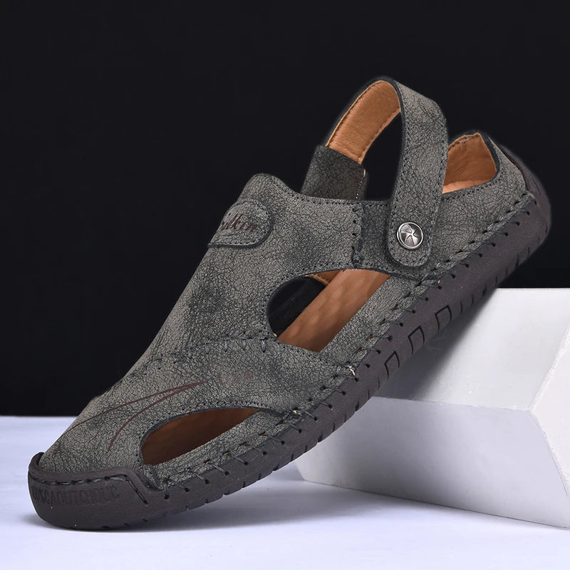 New Handmade Summer Sandals for Men – Breathable Outdoor Leather Shoes