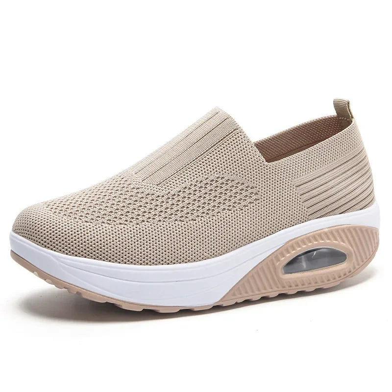 Women's Trainers Slip On Air Cushion Arch Support - Comfort Walking Sneakers