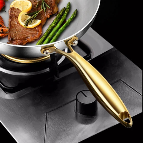 316 Stainless Steel Non-Stick Frying Pan Wok- Pro-Grade Cooking with Zero Toxins