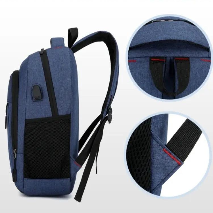 Large Capacity Travel Backpack Oxford Fabric Laptop Bag with USB Charging Port