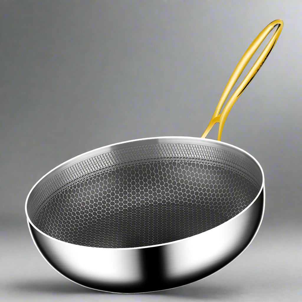Ultimate Heat Control & Non-Stick Power – 316 Stainless Steel Honeycomb Frying Pan