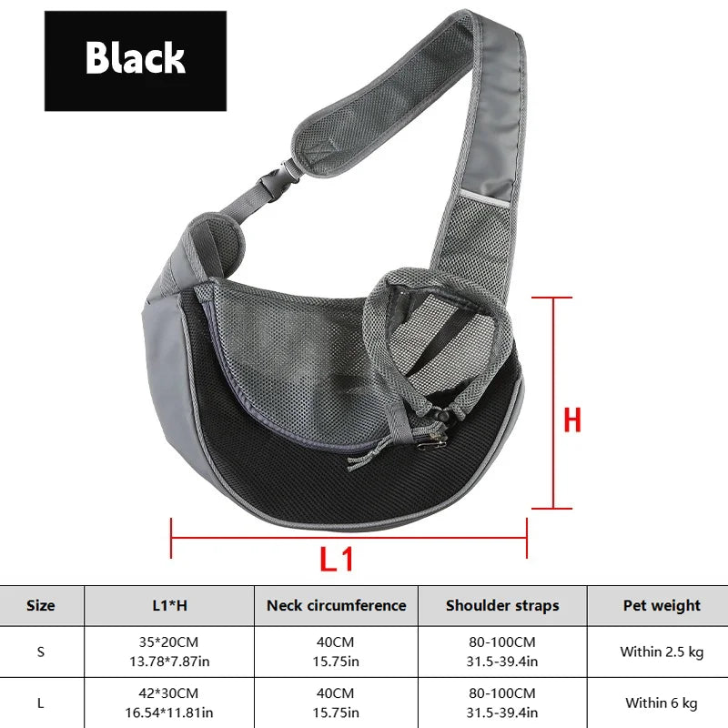 Dog Sling Carrier Backpack – Breathable Mesh Crossbody Bag for Dogs & Cats