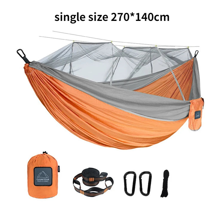 Single and Double Camping Hammock with Mosquito Net Dealprice.co.uk