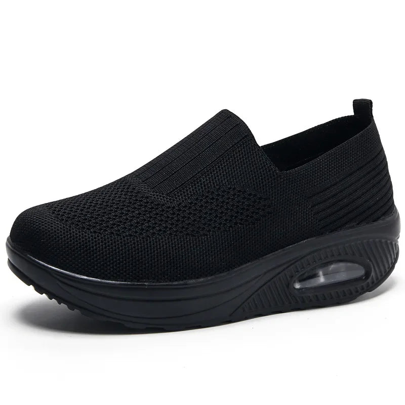 Women's Trainers Slip On Air Cushion Arch Support - Comfort Walking Sneakers