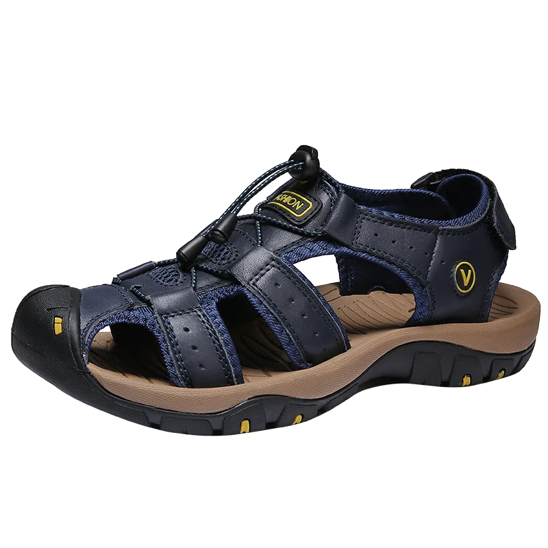 Men’s Leather Gladiator Sandals – Casual Outdoor Summer Beach Shoes