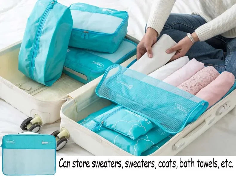 7/6 PCS Travel Organizer Set – Waterproof Packing Cubes for Clothes and Accessories