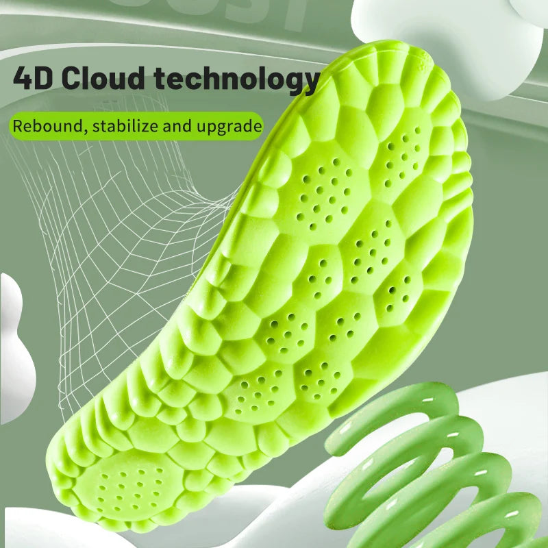 4D Cloud Sport Insoles – Shock Absorbing, Arch Support, Orthopedic Shoe Inserts