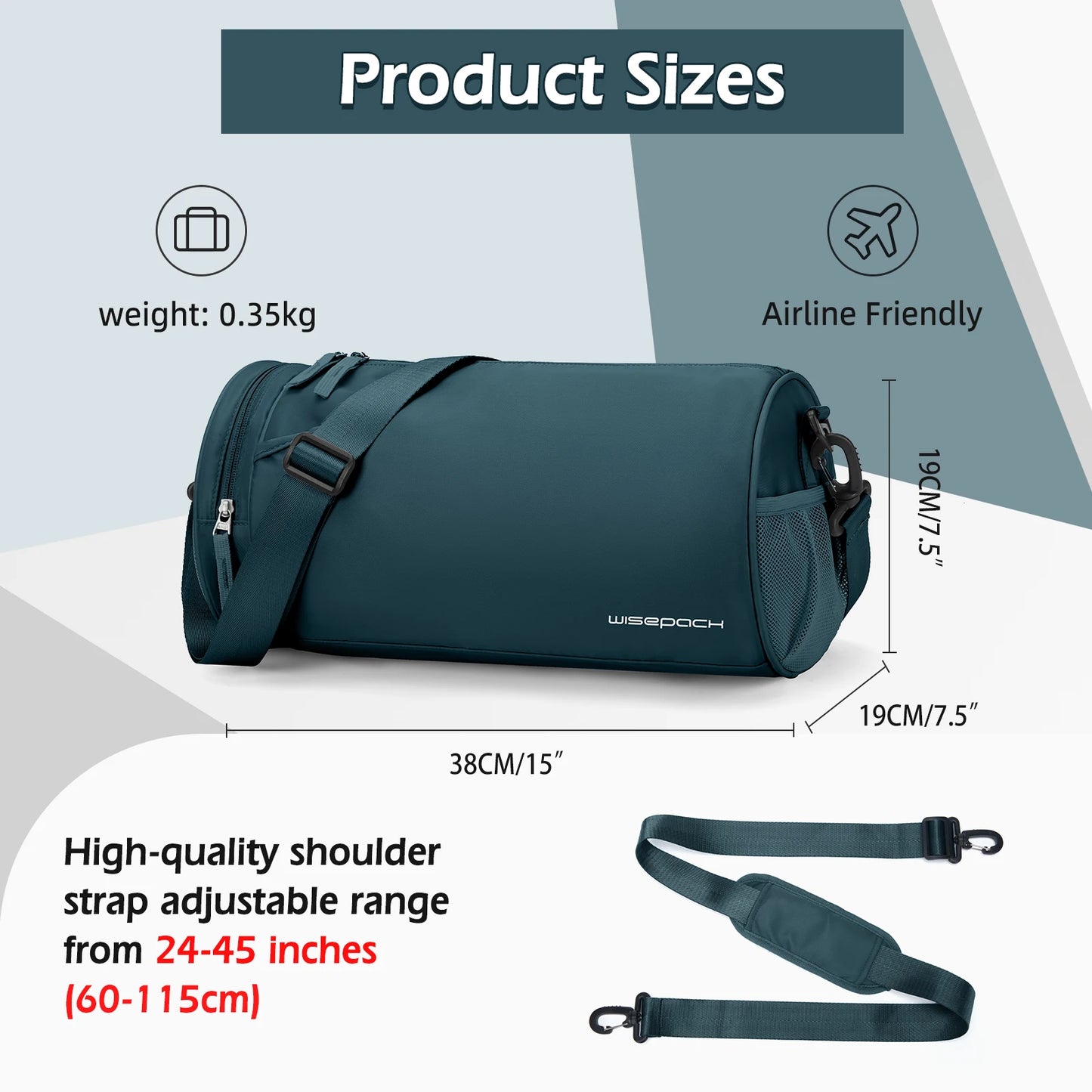 Women’s Waterproof Gym, Yoga & Weekend Bag with Shoe Compartment