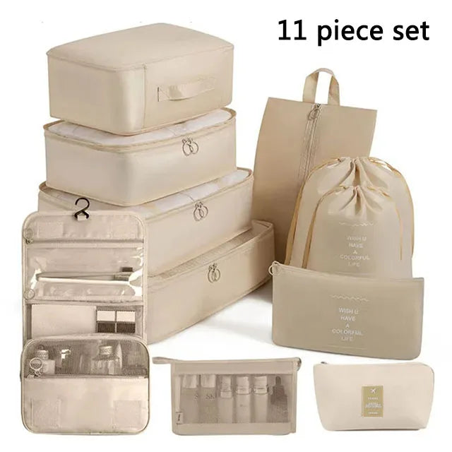 Travel Storage Organizer Set – Packing Cubes for Clothes, Toiletries, Shoes & Dorm Use