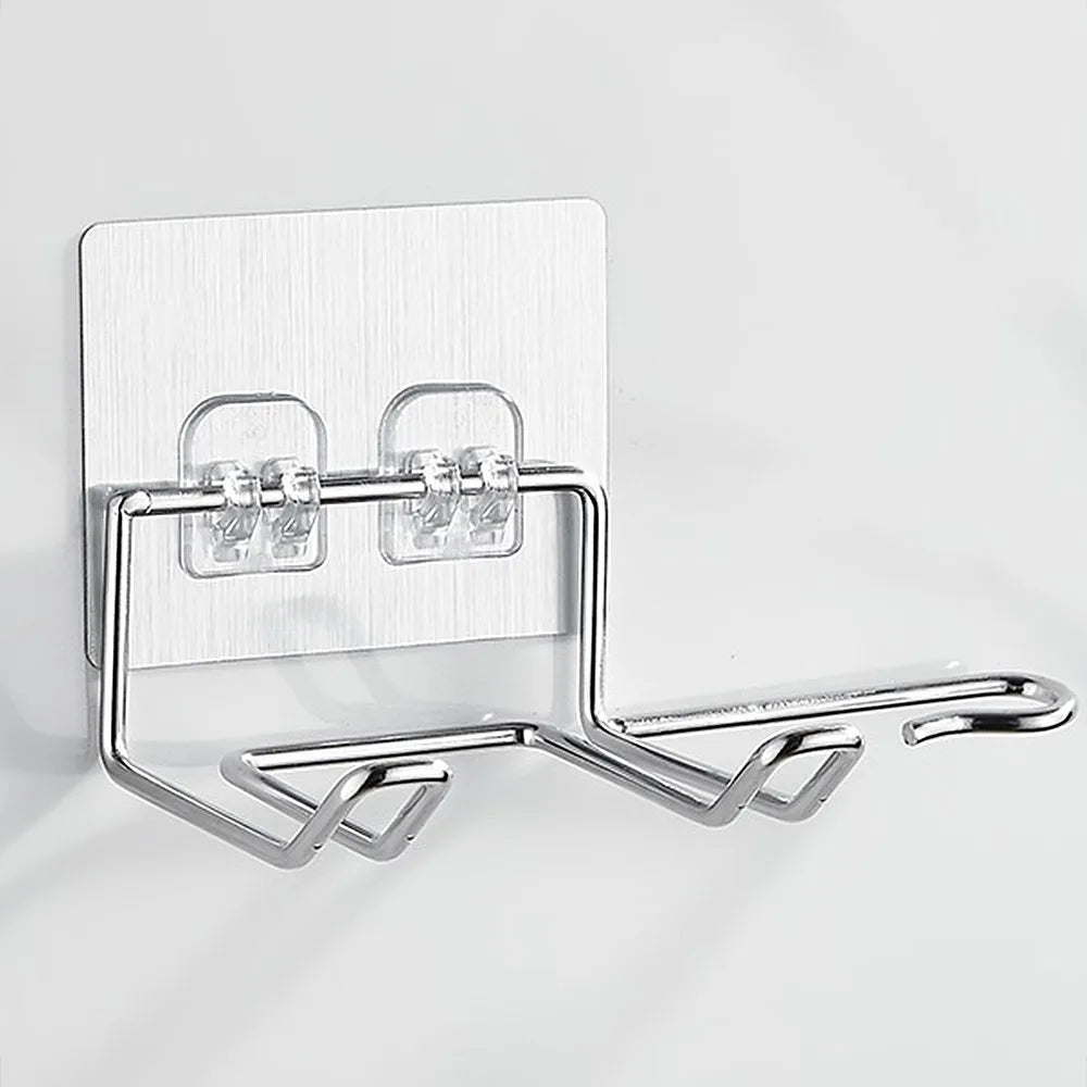 No-Drill Wall-Mounted Stainless Steel Hair Dryer Holder & Organizer Dealprice.co.uk