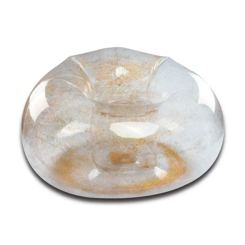 Transparent Sequin Inflatable Lazy Sofa – Stylish & Portable Lounge Chair for Home & Outdoor Use Dealprice.co.uk