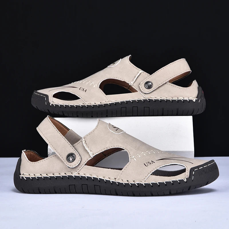 New Handmade Summer Sandals for Men – Breathable Outdoor Leather Shoes