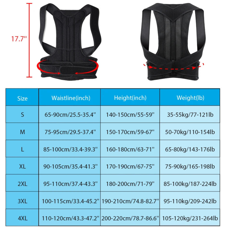 Adjustable Back & Shoulder Support Strap – Ergonomic Comfort & Alignment Aid