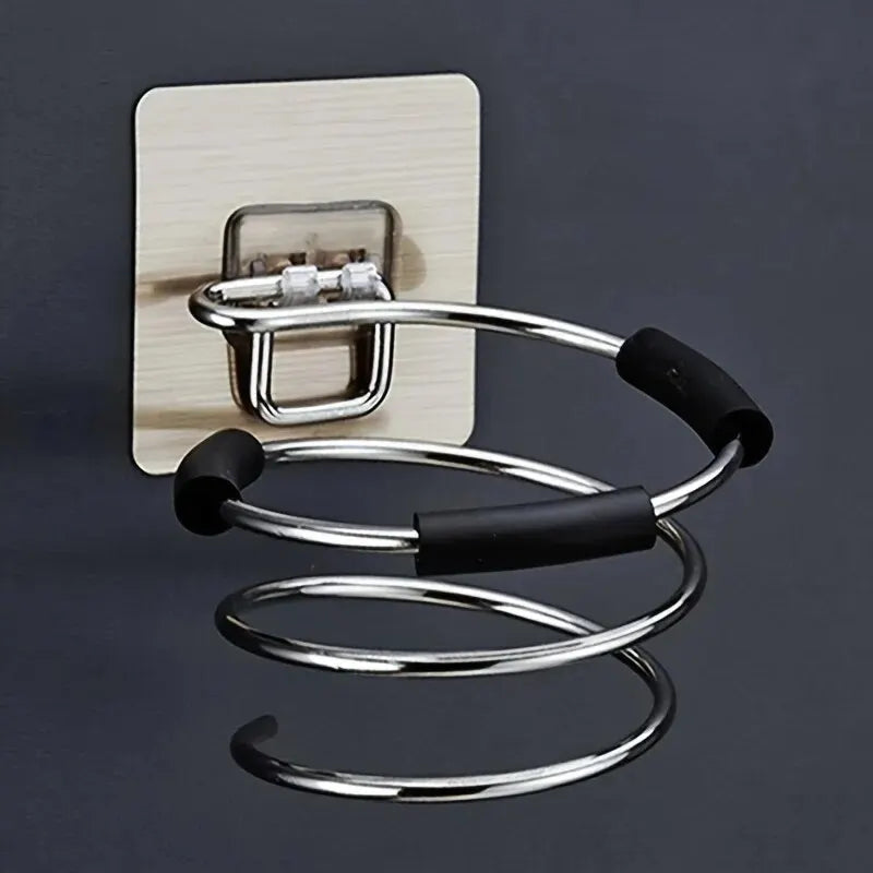 No-Drill Wall-Mounted Stainless Steel Hair Dryer Holder Dealprice.co.uk