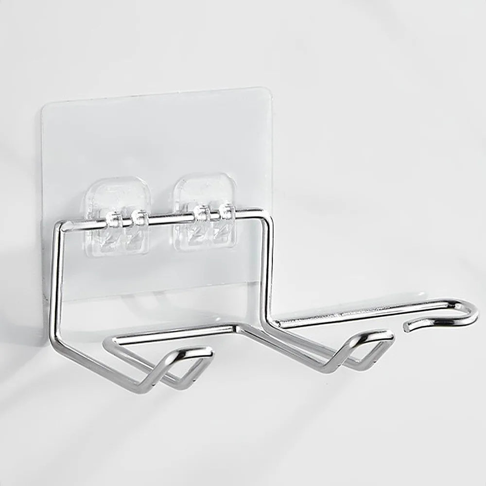 No-Drill Wall-Mounted Stainless Steel Hair Dryer Holder & Organizer Dealprice.co.uk