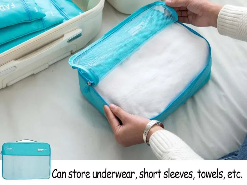 7/6 PCS Travel Organizer Set – Waterproof Packing Cubes for Clothes and Accessories
