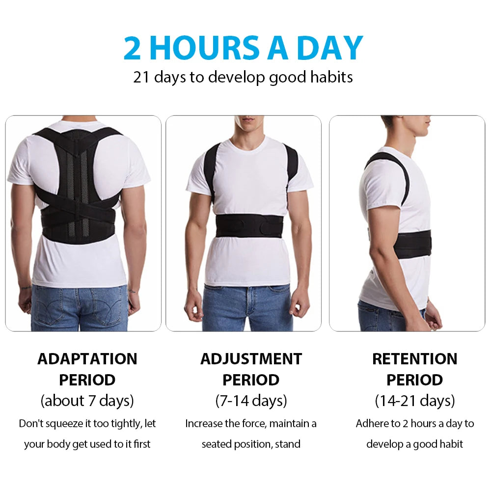 Adjustable Back & Shoulder Support Strap – Ergonomic Comfort & Alignment Aid