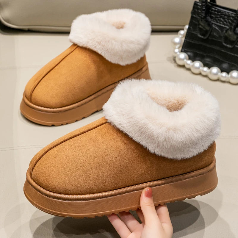 Women's Winter Faux Suede Slippers – Ultra Warm & Anti-Slip
