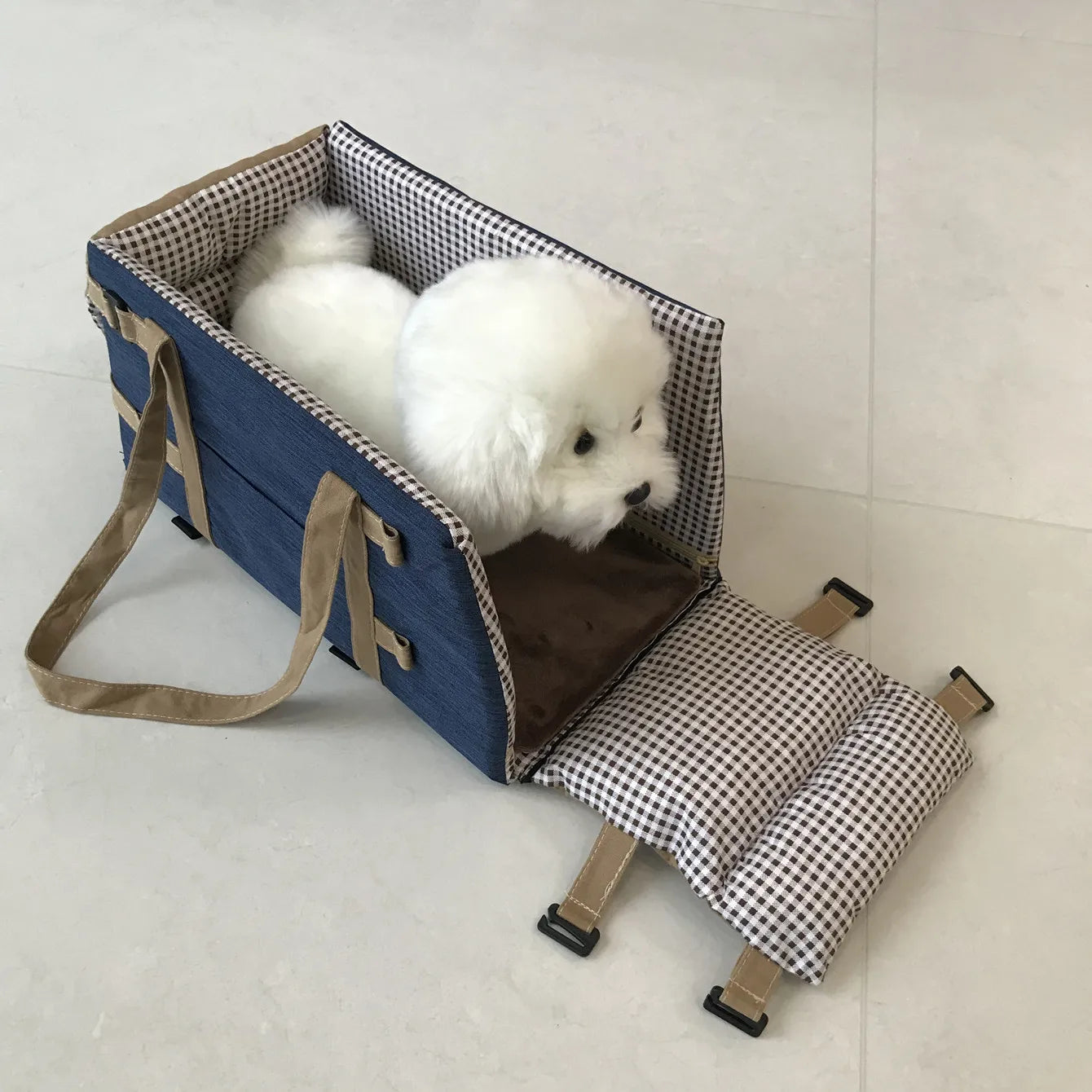 Dog Car Seat & Cat Carrier – Armrest Travel Bag with Safety Tethers Dealprice.co.uk