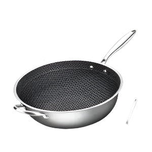 Double-Sided 316 Stainless Steel Wok – Natural Cooking, No Coating