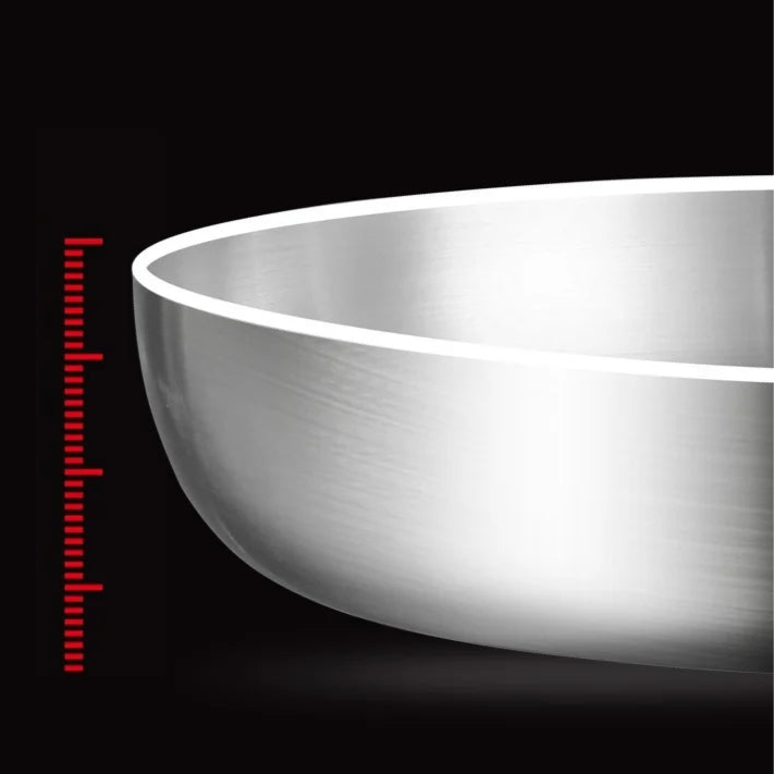Premium 316 Stainless Steel Frying Pan Wok – Non-Stick, Uncoated, 7-Ply Skillet