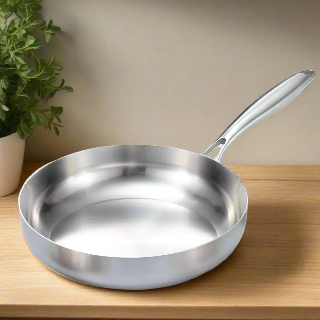 Premium 316 Stainless Steel Frying Pan Wok – Non-Stick, Uncoated, 7-Ply Skillet