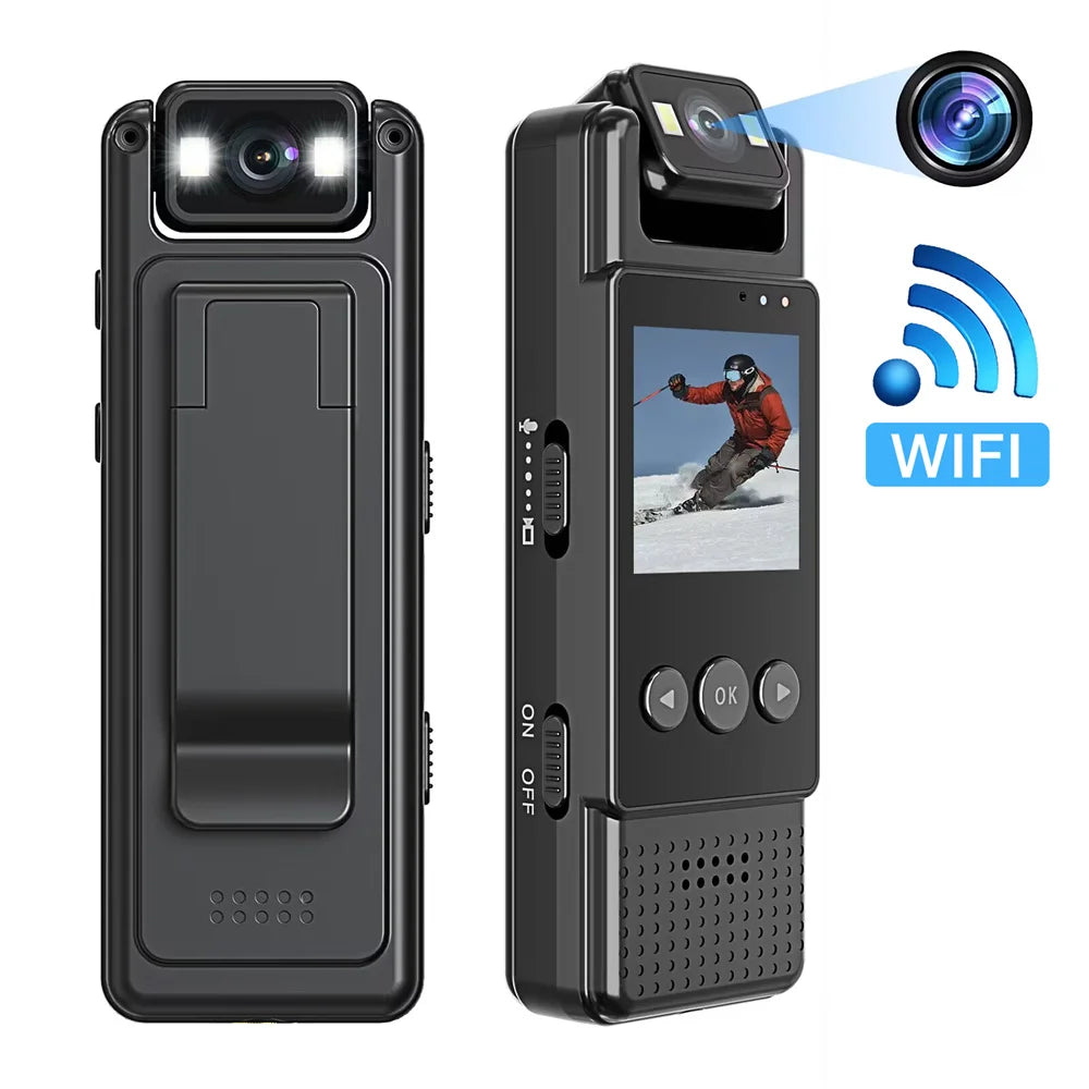 WiFi Mini body Camera – 1080P Portable Body Cam with Night Vision, 180° Rotatable Lens