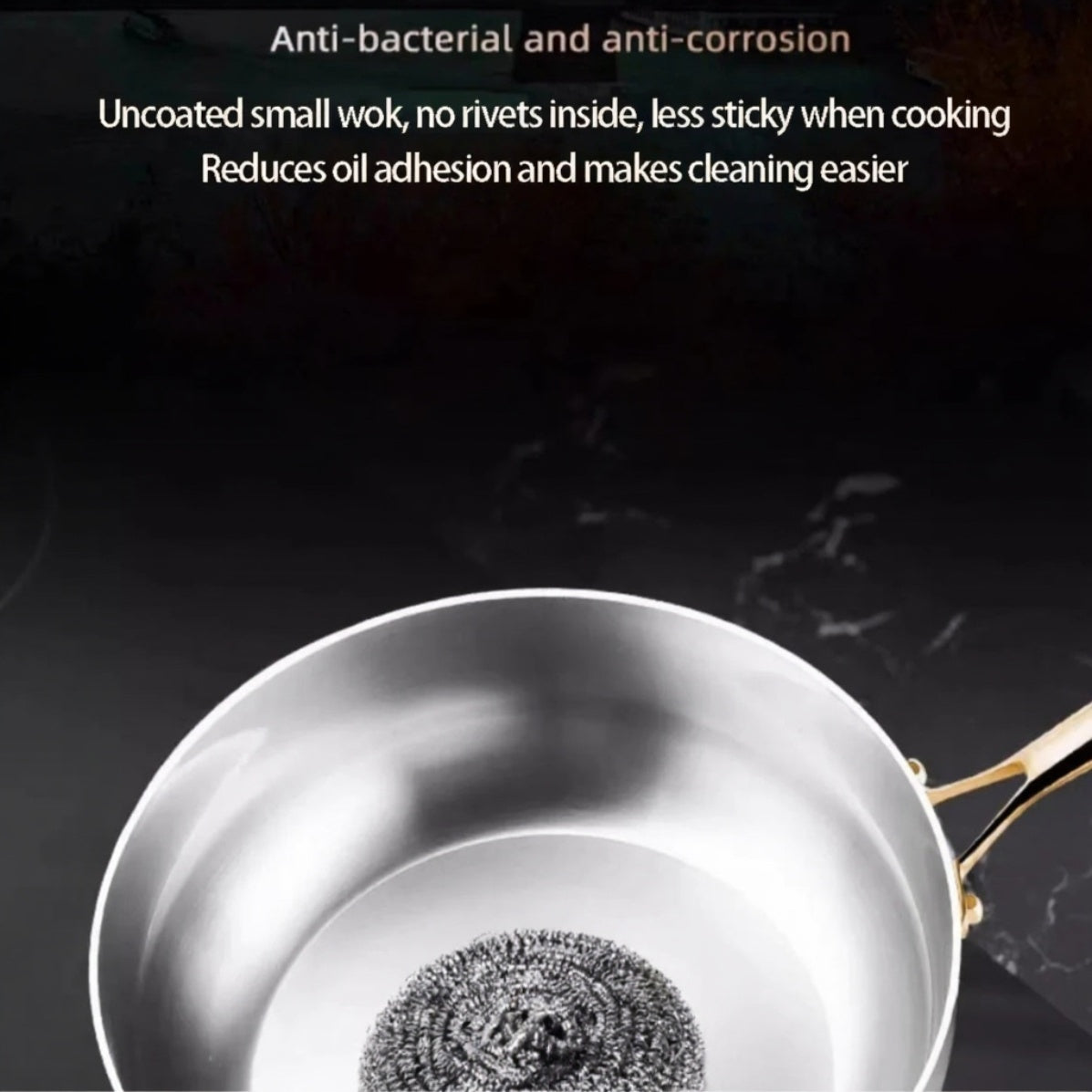 316 Stainless Steel Deep Frying Pan – Uncoated Non-Stick Wok