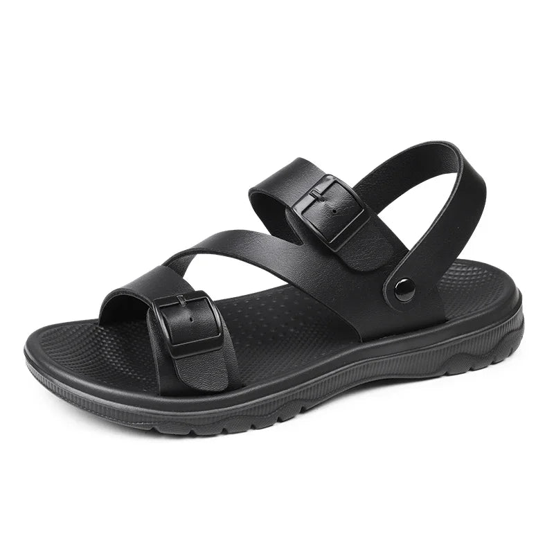 Men’s Summer PU Leather Sandals – Casual Non-Slip Gladiator Shoes