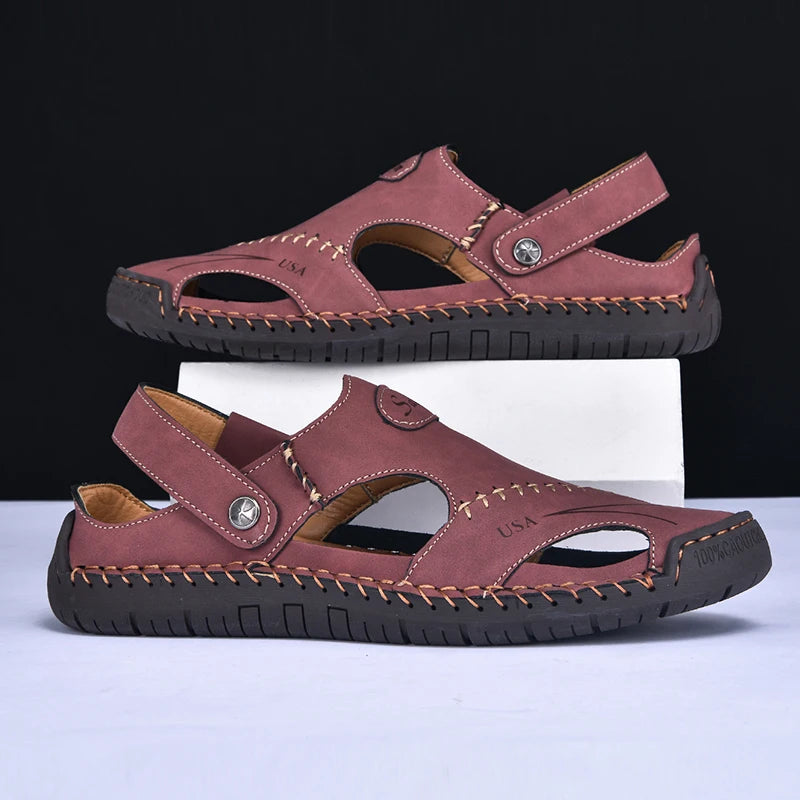 New Handmade Summer Sandals for Men – Breathable Outdoor Leather Shoes