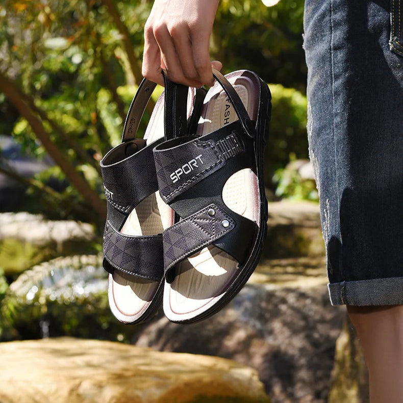 Men’s Summer Slip-On Sandals – Non-Slip Open-Toe Casual Beach Slippers