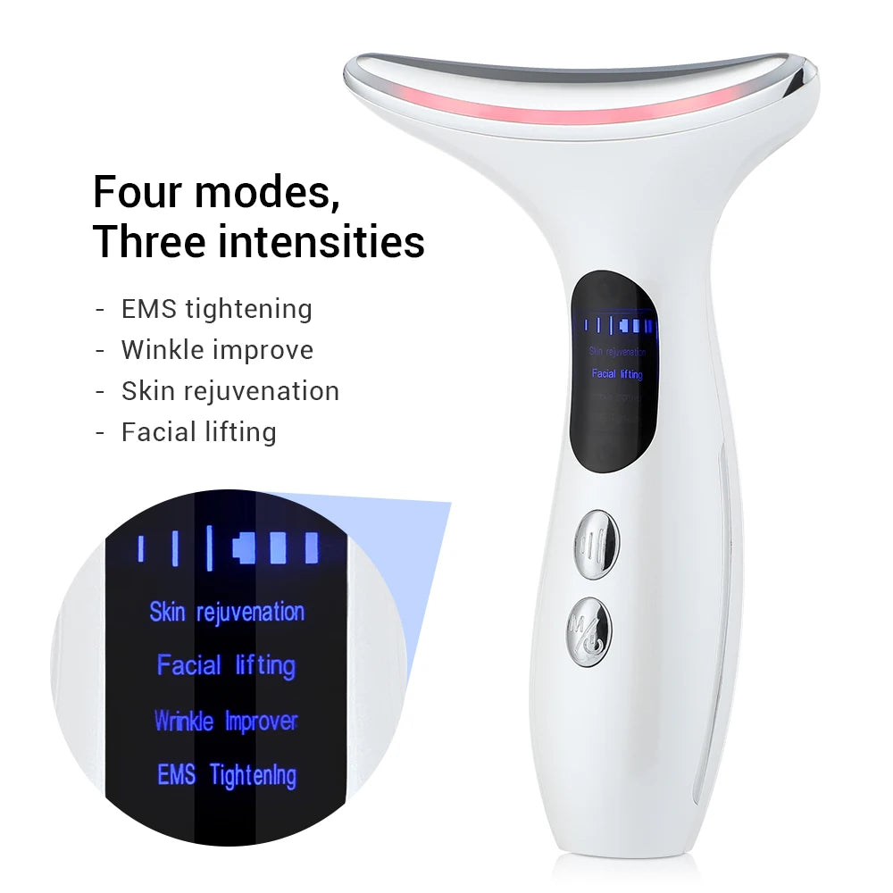 Neck & Face Beauty Device – 3-Colour LED Skin Tightening & Wrinkle Remover