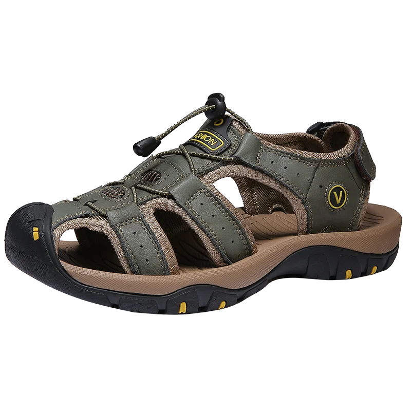 Men’s Leather Gladiator Sandals – Casual Outdoor Summer Beach Shoes