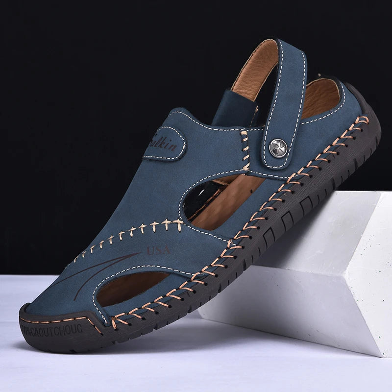 New Handmade Summer Sandals for Men – Breathable Outdoor Leather Shoes
