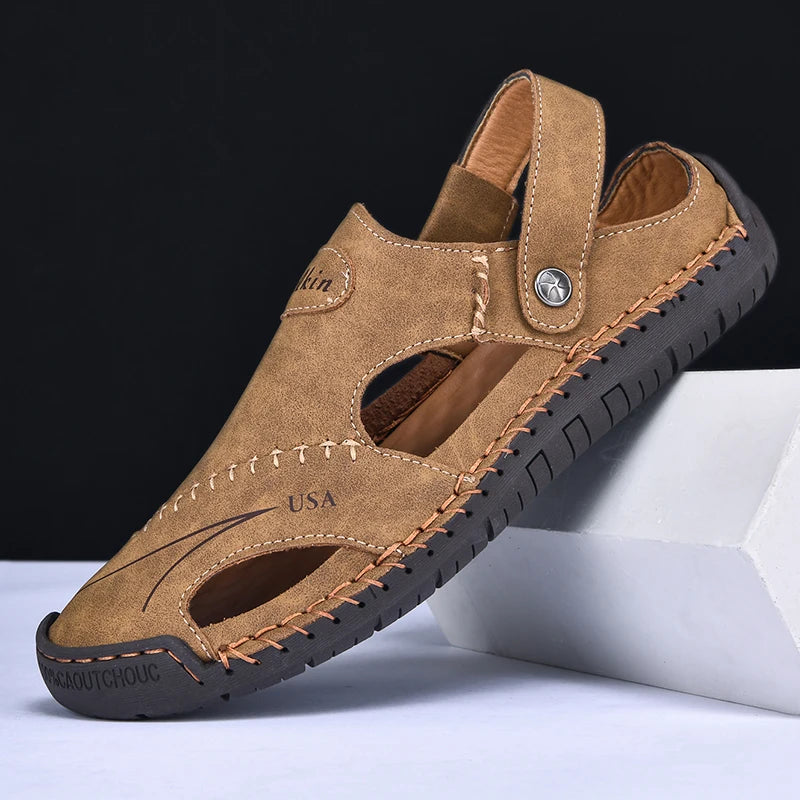 New Handmade Summer Sandals for Men – Breathable Outdoor Leather Shoes