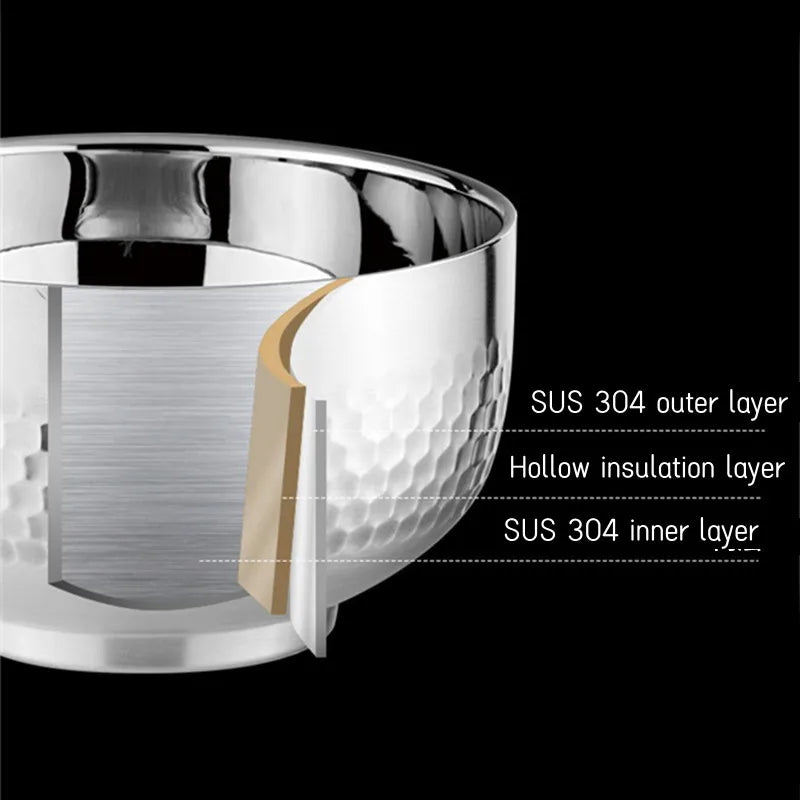 304 Stainless Steel Double-Wall Bowl – Heat-Insulated, Anti-Slip, Built to Last
