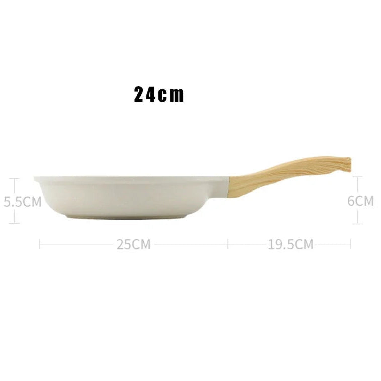 Medical Stone Ceramic Cookware for Gas & Induction - Non-Stick Wok Frying Pan