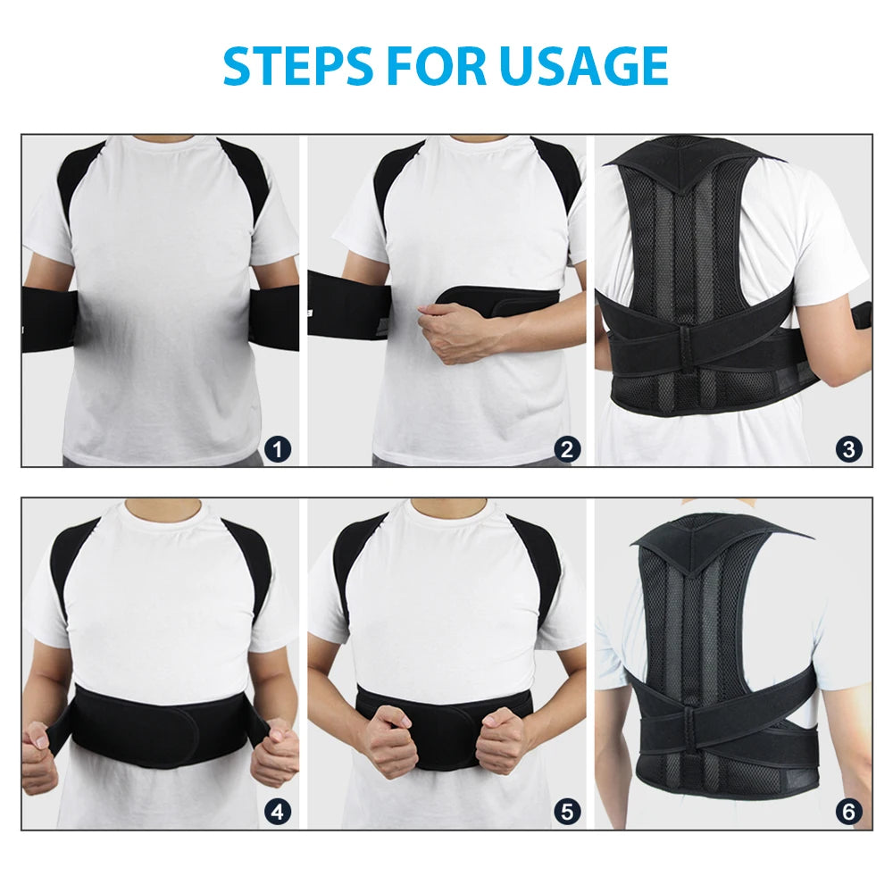 Adjustable Back & Shoulder Support Strap – Ergonomic Comfort & Alignment Aid