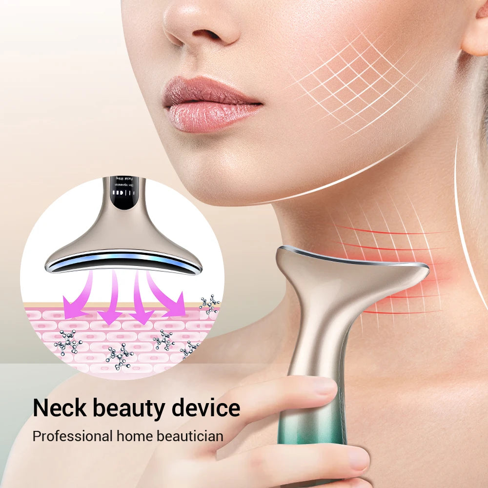 Neck & Face Beauty Device – 3-Colour LED Skin Tightening & Wrinkle Remover