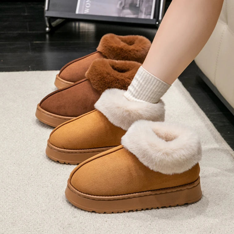 Women's Winter Faux Suede Slippers – Ultra Warm & Anti-Slip