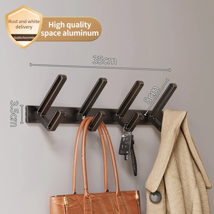 Coat Hook Wall Rack Hanger – Aluminium Wall-Mounted Hook Rail Wall Hooks