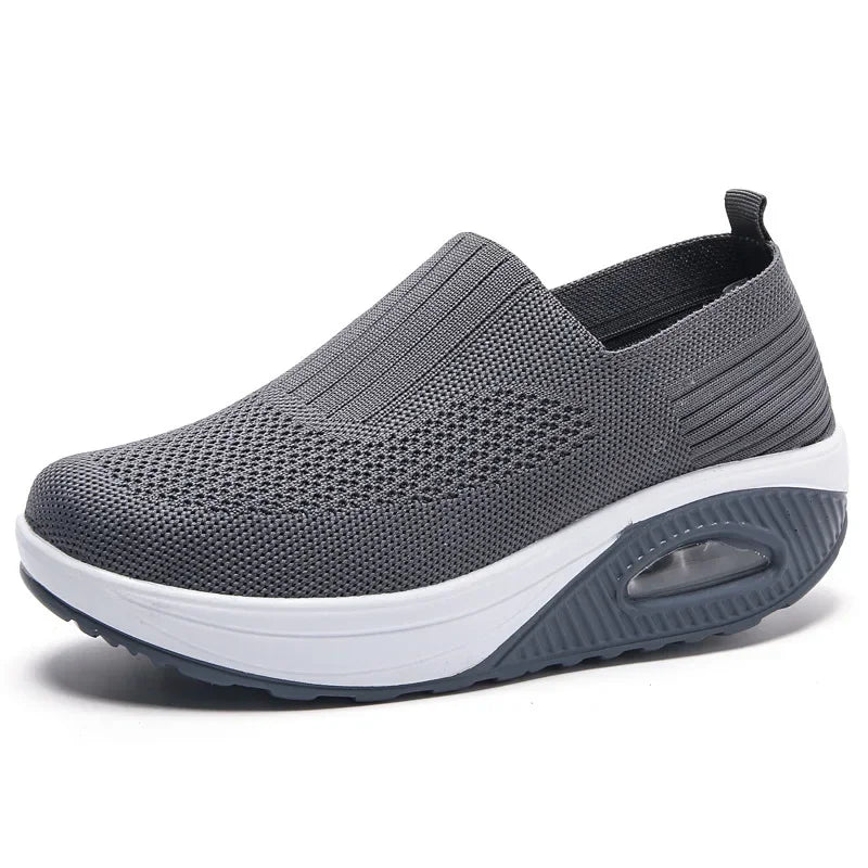 Women's Trainers Slip On Air Cushion Arch Support - Comfort Walking Sneakers